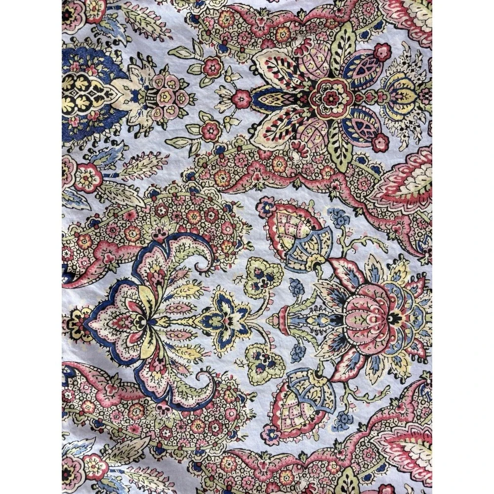 Pottery Barn Florentine King Duvet Cover w/ 3 Euro Shams Paisley Gingham Organic